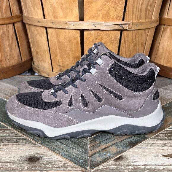 Earth Origins Trail Tristan Thistle Gray Tan Suede Textile Hiking Boots Womens 8 - Picture 2 of 11